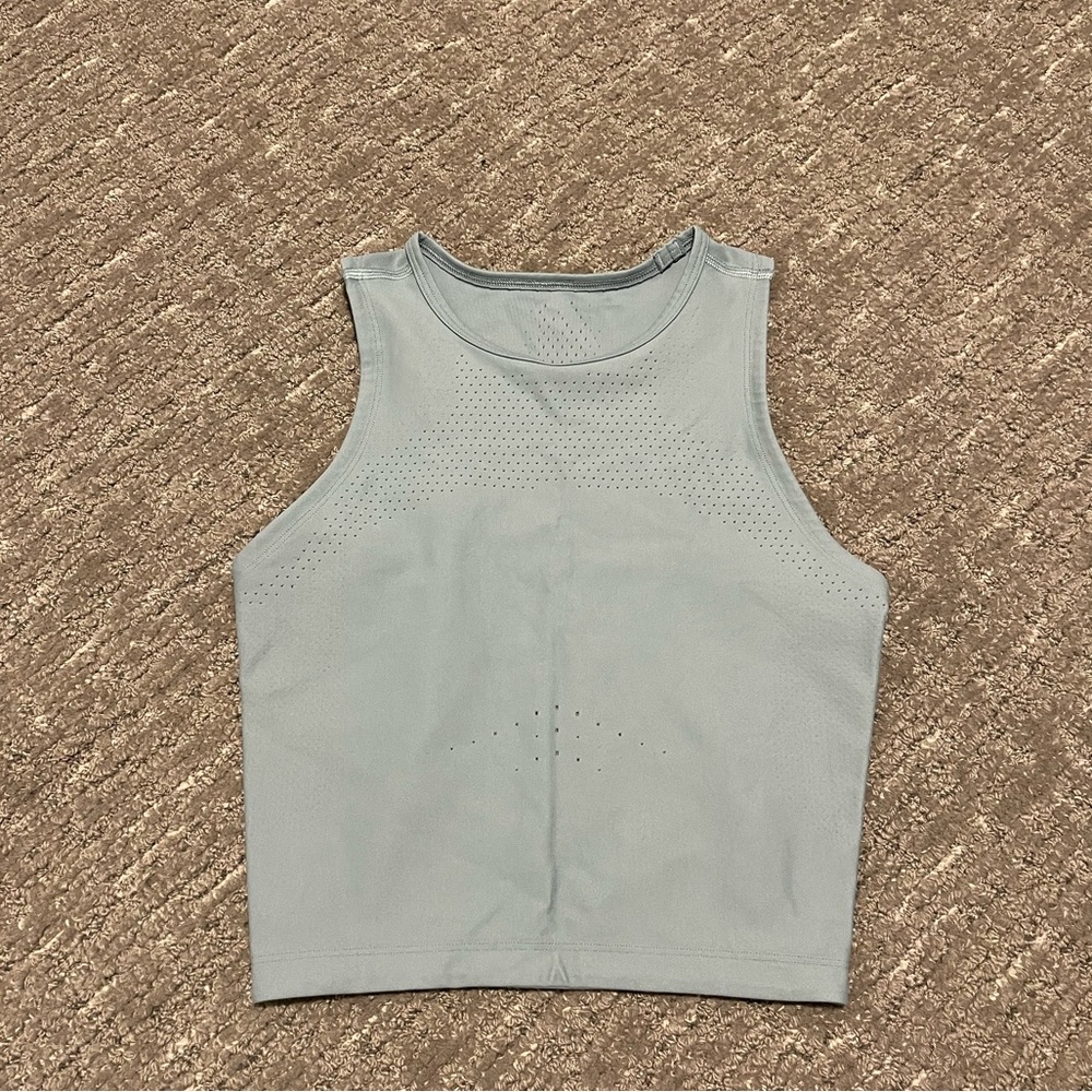 Very light blue lululemon crop top